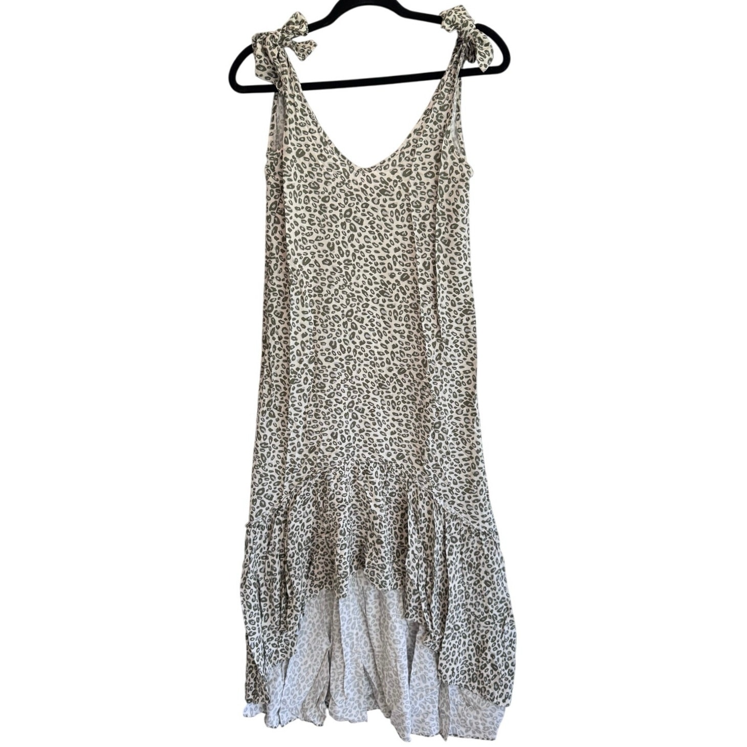 Palmacea Swimwear Leopard Print Maxi Dress Womenâs S Hi Low Hem Boho Resort